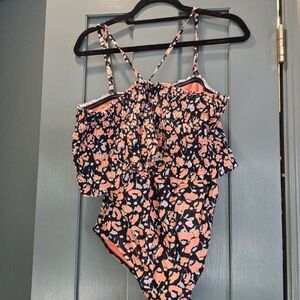 Tanya Taylor Peach and Black Swimsuit